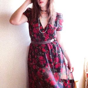 Red Floral Maxi Dress